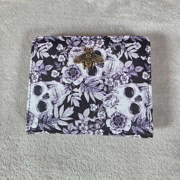Handbags - Unbranded Fold Wallet Bee Embellishment CC/License/Cash Slot Zip Coin Snap Close